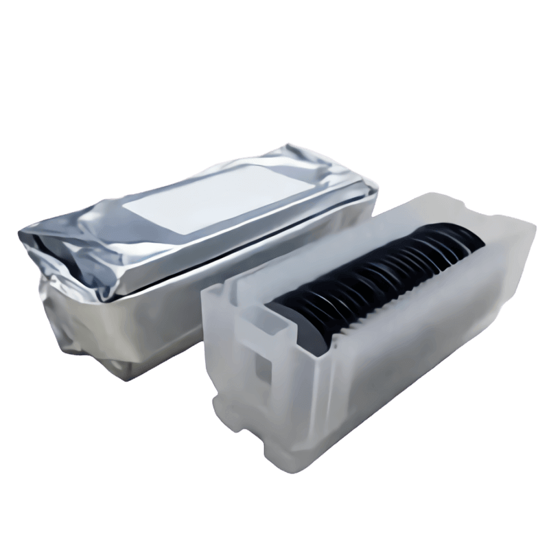 Silicon wafer 2inch N Type(100/111) Single/Double Side Polished Semiconductor Substrate packaging in transparent container.